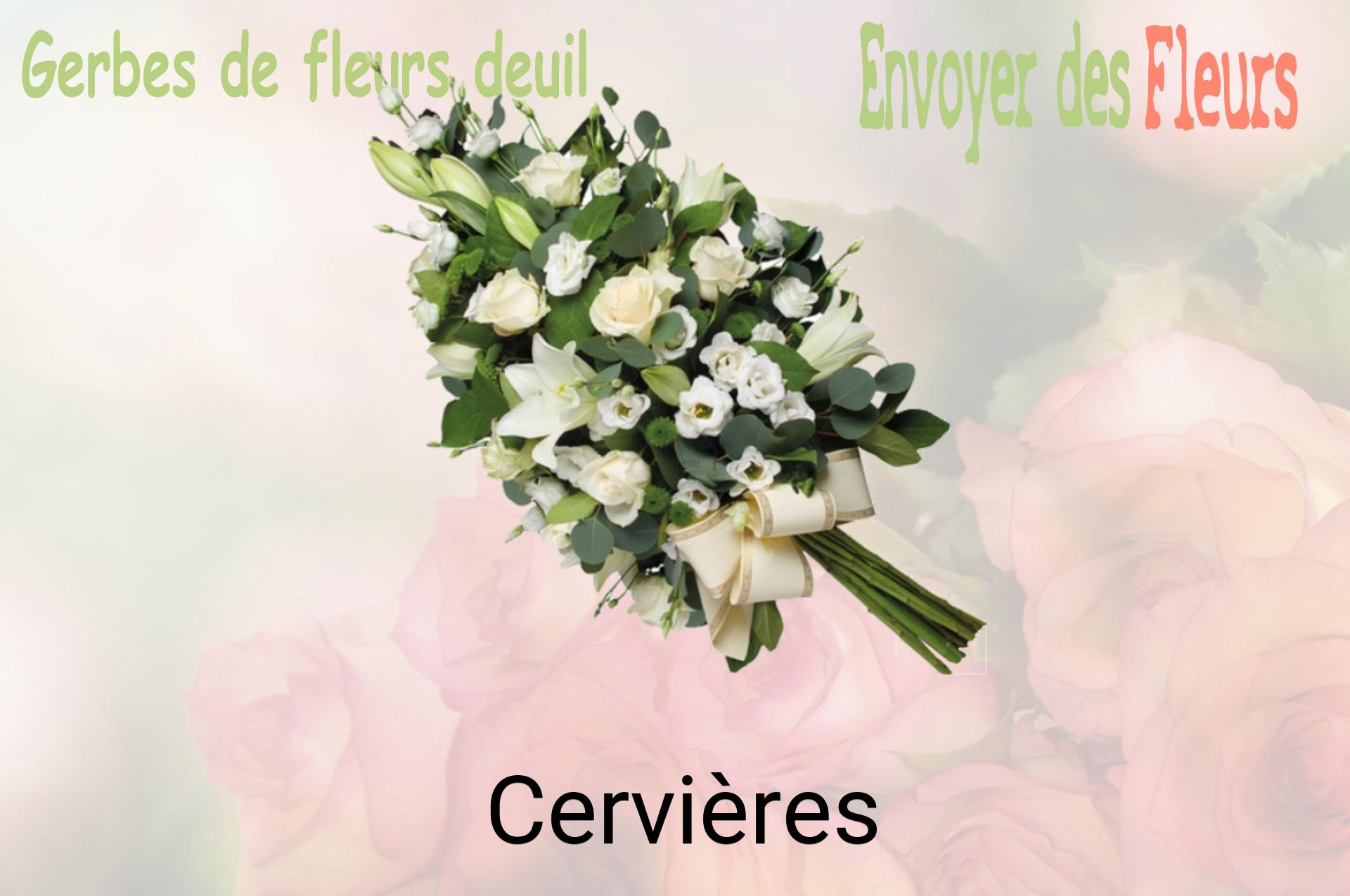 Gerbe de fleurs de deuil livrée à Cervières